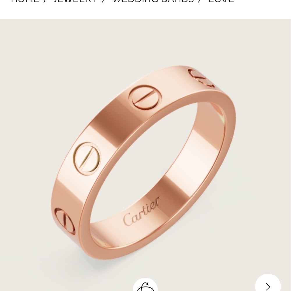 Cartier love wedding band size 54 in rose golds